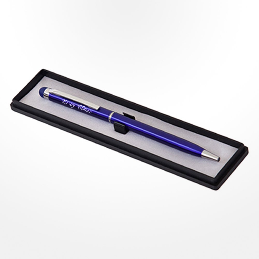 Kişiye Özel İsimli Kutulu Lüks Mavi TouchPen Kalem