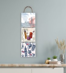 BK Gift 3 Parça İpli Ahşap Tablo Seti-72