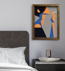 BK Gift Yatak Odası Konseptli Doğal Masif Ahşap Çerçeveli Tablo 45x65cm-116