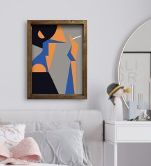 BK Gift Yatak Odası Konseptli Doğal Masif Ahşap Çerçeveli Tablo 45x65cm-116