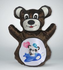 BK Gift Sevimli Panda Tasarımlı Kahverengi Ayıcık Yastık-4