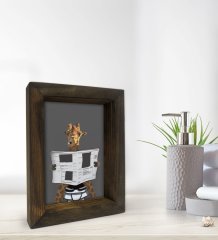 BK Gift Banyo Dekoratif Doğal Masif Ahşap Çerçeve 15x20cm-42