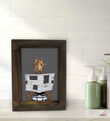 BK Gift Banyo Dekoratif Doğal Masif Ahşap Çerçeve 15x20cm-42