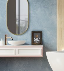 BK Gift Banyo Dekoratif Doğal Masif Ahşap Çerçeve 15x20cm-42