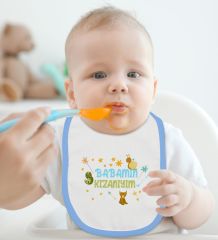 BK Kids Babamın Kızanıyım Tasarımlı Mavi Bebek Body Zıbın ve Mama Önlüğü Hediye Seti-1