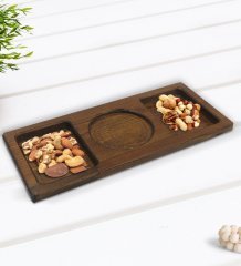 BK Gift Doğal Masif Ahşap Dikdörtgen Sunum Tabağı Çerezlik