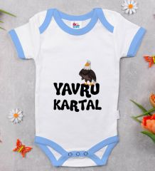BK Kids Yavru Kartal Tasarımlı Mavi Bebek Body Zıbın-1