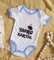 BK Kids Yavru Kartal Tasarımlı Mavi Bebek Body Zıbın-1