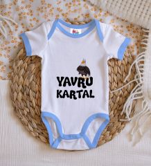 BK Kids Yavru Kartal Tasarımlı Mavi Bebek Body Zıbın-1