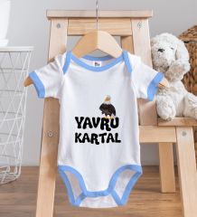BK Kids Yavru Kartal Tasarımlı Mavi Bebek Body Zıbın-1