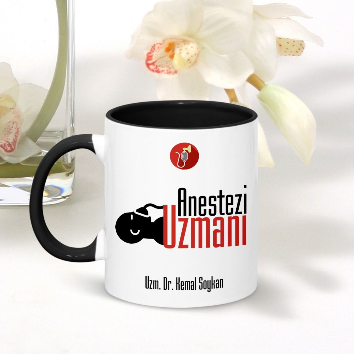 Kişiye Özel Mesleki Anestezi Uzmanı Siyah Kupa Bardak