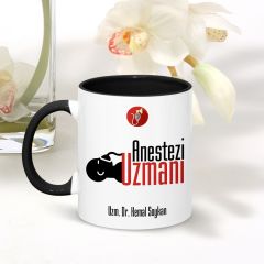 Kişiye Özel Mesleki Anestezi Uzmanı Siyah Kupa Bardak