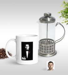 Kişiye Özel Godfather Baba Silüet Tasarımlı Kupa & French Press Seti-8