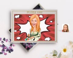 Kişiye Özel Kadın Grafik Tasarımcı Karikatürlü 1000 Parça Profesyonel Puzzle-1