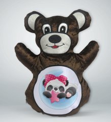 BK Gift Sevimli Panda Tasarımlı Kahverengi Ayıcık Yastık-3