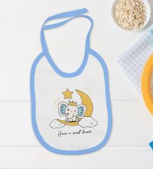 BK Kids Sweet Dream Tasarımlı Mavi Bebek Body Zıbın ve Mama Önlüğü Hediye Seti-1