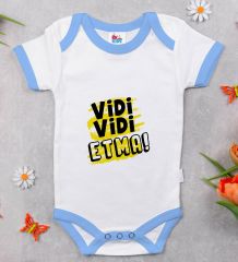 BK Kids Vidi Vidi Etma Tasarımlı Mavi Bebek Body Zıbın-1