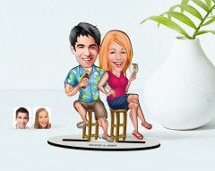Kişiye Özel Sevgili Karikatürlü Ahşap Biblo Model-51