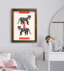BK Gift Yatak Odası Konseptli Doğal Masif Ahşap Çerçeveli Tablo 45x65cm-114