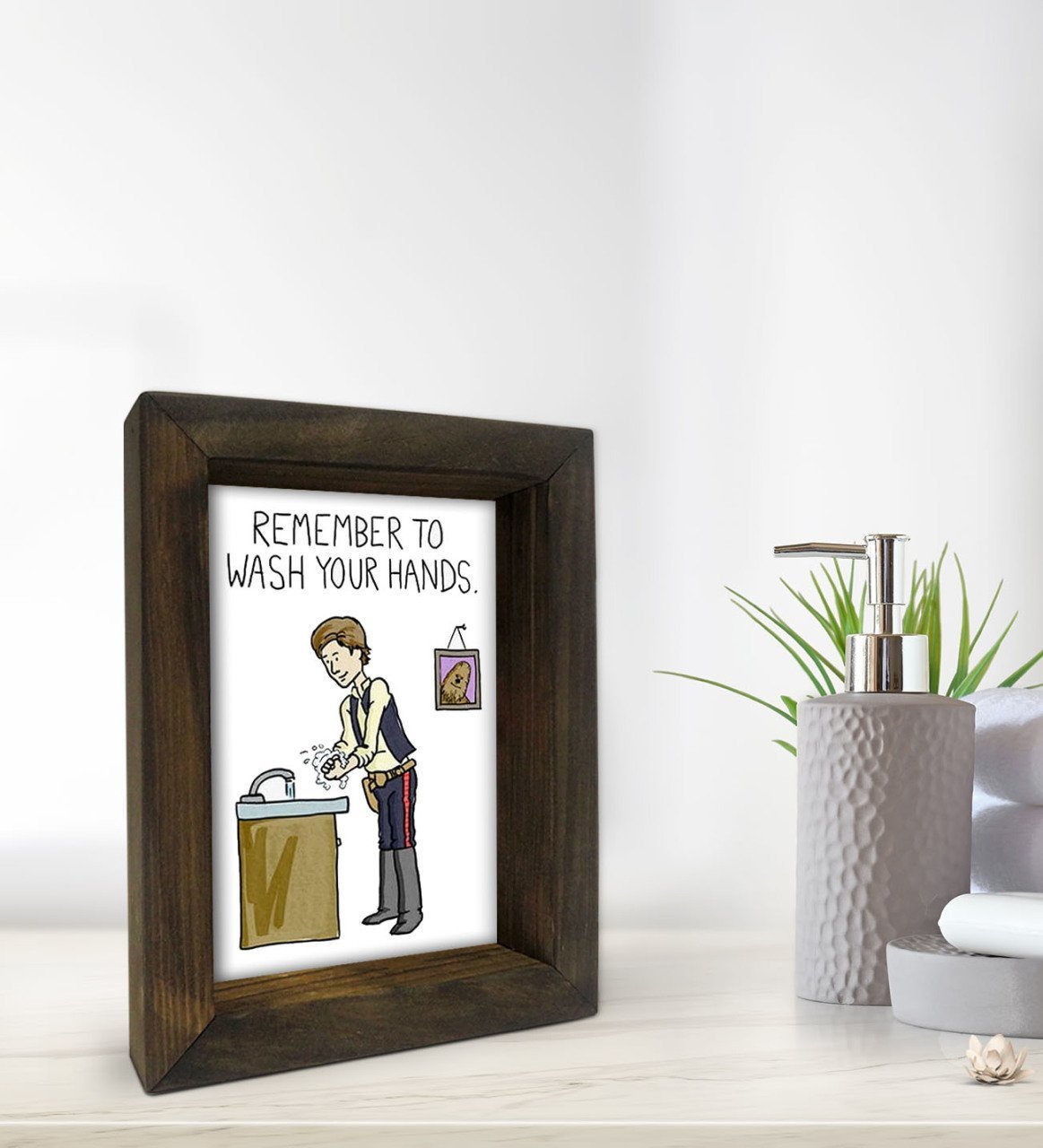 BK Gift Banyo Dekoratif Doğal Masif Ahşap Çerçeve 15x20cm-40