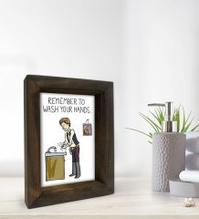 BK Gift Banyo Dekoratif Doğal Masif Ahşap Çerçeve 15x20cm-40