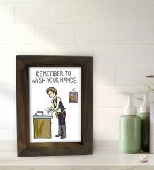 BK Gift Banyo Dekoratif Doğal Masif Ahşap Çerçeve 15x20cm-40