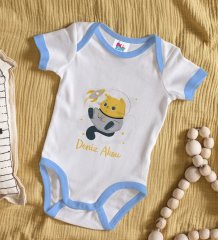 BK Kids Kişiye Özel Mavi Bebek Body Zıbın - Model 194