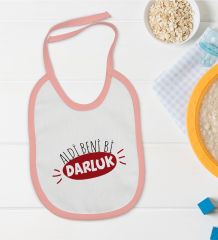 BK Kids Darluk Tasarımlı Pembe Bebek Mama Önlüğü-1