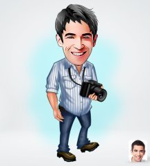 Kişiye Özel Erkek Fotoğrafçı Tasarımlı Dijital Karikatür-1