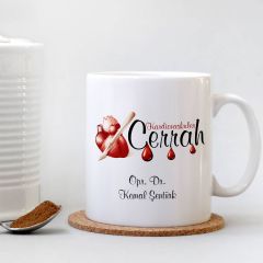Kişiye Özel Mesleki Kardiovaskuler Cerrah Beyaz Kupa Bardak - 002