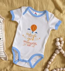 BK Kids Uykuyla Aram Yok Tasarımlı Mavi Bebek Body Zıbın-1
