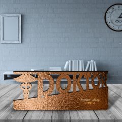 Kişiye Özel Mesleki Doktor Ahşap Masa İsimliği (Model E13)