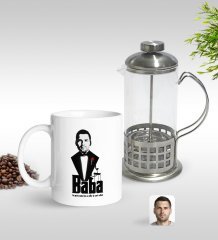 Kişiye Özel Godfather Baba Silüet Tasarımlı Kupa & French Press Seti-3