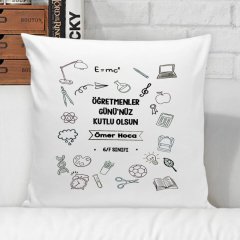 Kişiye Özel Beyaz Yastık Kılıfı (Öğretmenler Günü Temalı-6)