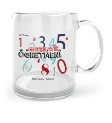 Kişiye Özel Matematik Öğretmeni Cam Kupa Bardak - 4