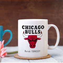 Kişiye Özel NBA Chicago Bulls Beyaz Kupa Bardak