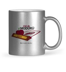 Kişiye Özel Okul Müdürü Gümüş Yaldızlı Kupa Bardak - 1