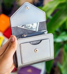 BK Gift Kişiye Özel İsimli Vegan Deri Mini Antrasit Kadın Cüzdanı, Sevgiliye Hediye, Anneye Hediye, Arkadaşa Hediye