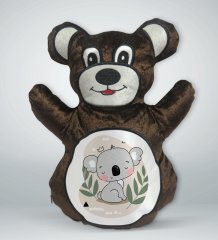 BK Gift Sevimli Koala Tasarımlı Kahverengi Ayıcık Yastık-1