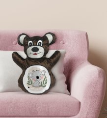 BK Gift Sevimli Koala Tasarımlı Kahverengi Ayıcık Yastık-1