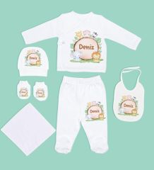 BK Kids Kişiye Özel Hastane Çıkışı, Bebek Kıyafeti, Yeni Doğan Bebek Hediyesi, 6 Parça Beyaz Bebek Elbise Giyim Seti-23