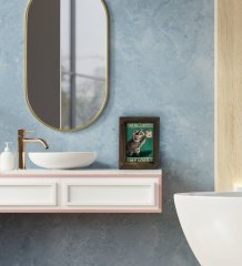 BK Gift Banyo Dekoratif Doğal Masif Ahşap Çerçeve 15x20cm-37