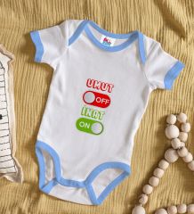 BK Kids Umut Off Tasarımlı Mavi Bebek Body Zıbın-1