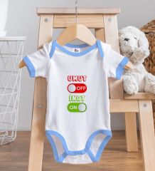 BK Kids Umut Off Tasarımlı Mavi Bebek Body Zıbın-1