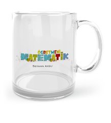 Kişiye Özel Matematik Öğretmeni Cam Kupa Bardak - 2