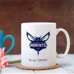 Kişiye Özel NBA Charlotte Hornets Beyaz Kupa Bardak