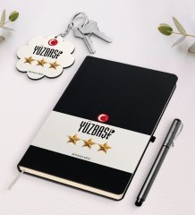 Kişiye Özel Yüzbaşı Siyah Defter Kalem Ve Anahtarlık Hediye Seti