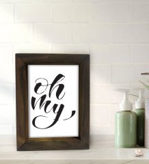 BK Gift Banyo Dekoratif Doğal Masif Ahşap Çerçeve 15x20cm-36