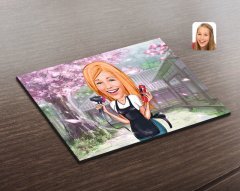 Kişiye Özel Kadın Kuaför Karikatürlü Ahşap Puzzle-3