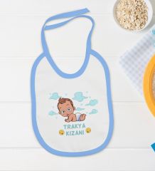 BK Kids Trakya Kızanı Tasarımlı Mavi Bebek Body Zıbın ve Mama Önlüğü Hediye Seti-1